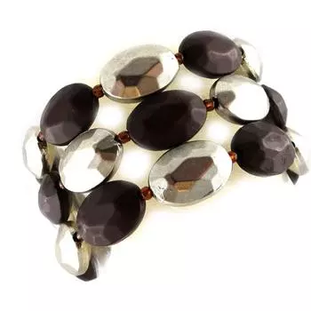 Les Trsors De Lily [C8793] - Серебристо-коричневый дизайнерский браслет «Метис»