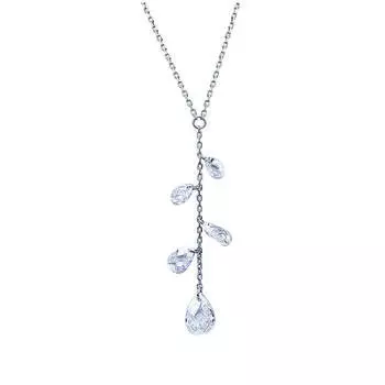 Les Trsors De Lily [C9444] - Collier Argent Linda Blanc argent (rhodi) - 55 mm