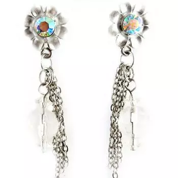 Les Trsors De Lily [D1782] - Белые серьги Fleurs Plaisirs