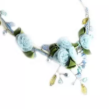 Les Trsors De Lily [D2081] - Дизайнерское колье «Розы любви» синего цвета