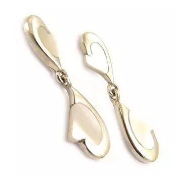 Les Trsors De Lily [D4610] - Серебряные серьги Coeur Nacr Перламутр