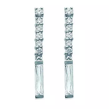 Les Trsors De Lily [D7211] - Серебряные серьги Palais Royal белое серебро (родий) - 28 x3 мм