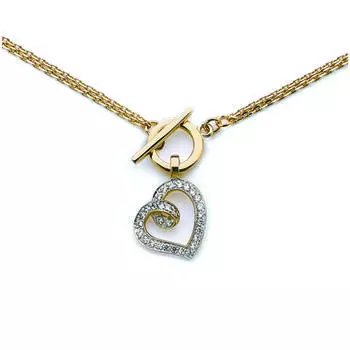 Les Trsors De Lily [D7985] - Позолоченное колье Baby Love белое золото - 15x17 мм