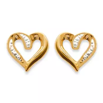 Les Trsors De Lily [D8041] - Серьги с позолотой Coeur Desir белое золото - 8x8 мм