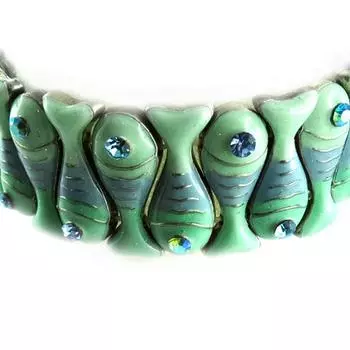 Les Trsors De Lily [E0430] - Bracelet Crateur Thalassa vert bleu