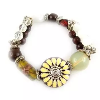 Les Trsors De Lily [E0467] - Дизайнерский браслет Дучка бежево-коричневый