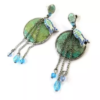 Les Trsors De Lily [E0572] - Синие дизайнерские серьги Thalassa