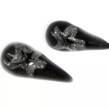 Les Trsors De Lily [E1027] - Черно-белые серебряные серьги Dark Angel