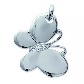 Les Trsors De Lily [E2851] - Серебряный кулон Papillon de Miel серебристо-белый (родиевое покрытие) - 17x22 мм