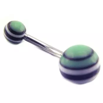 Les Trsors De Lily [E6756] - Шарик для пирсинга Tecno Зеленый Черный