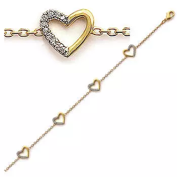 Les Trsors De Lily [E7052] - Позолоченный браслет Love из белого золота - 10x10 мм