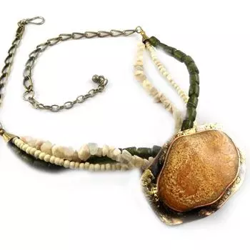 Les Trsors De Lily [E7205] - Дизайнерское ожерелье «Килиманджаро» золотисто-коричневого цвета