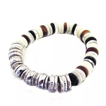 Les Trsors De Lily [E8258] - Бежево-черный дизайнерский браслет «Килиманджаро»