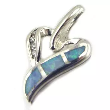 Les Trsors De Lily [E8648] - Серебряный кулон ручной работы Опаловая богиня Синее серебро (покрытие родием) - 15x13 мм