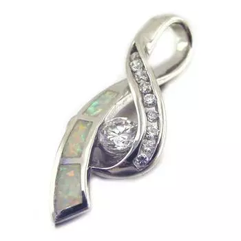 Les Trsors De Lily [E8649] - Серебряный кулон Опаловая богиня Белое серебро (родированное покрытие) - 30x12 мм