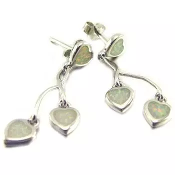 Les Trsors De Lily [E8652] - Серебряные серьги Goddess Opal Белое серебро (родированное покрытие) - 30x12 мм