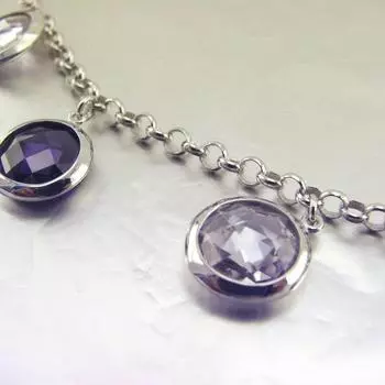 Les Trsors De Lily [E9182] - Серебряный браслет Linda Лавандовое серебро (родированное покрытие) - 15 мм