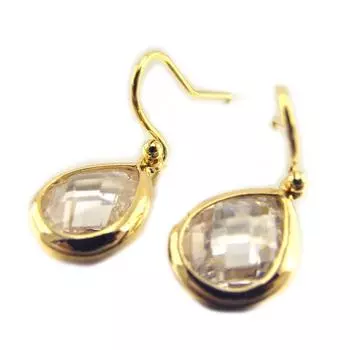 Les Trsors De Lily [E9202] - Белые позолоченные серьги Linda