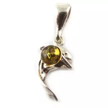 Les Trsors De Lily [E9715] - Серебряный кулон с янтарем Dauphin Tendresse