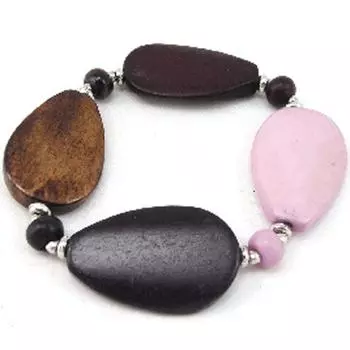 Les Trsors De Lily [F3211] — дизайнерский браслет розово-коричневого цвета с надписью «Kilimanjaro»