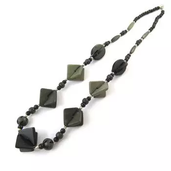 Les Trsors De Lily [F3214] — дизайнерское длинное колье «Килиманджаро», серо-черный