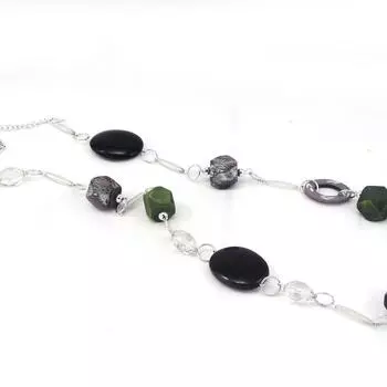 Les Trsors De Lily [F3231] - Дизайнерское колье Kilimanjaro Серо-зеленый