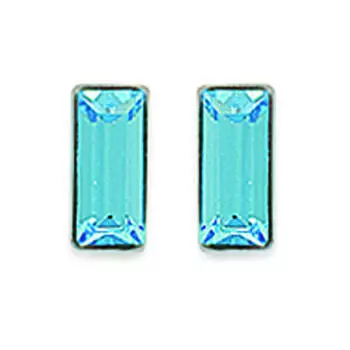 Les Trsors De Lily [F3934] - Серебряные бирюзовые прямоугольные бриллианты - 3x7 мм