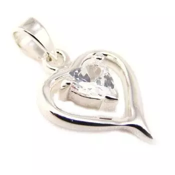 Les Trsors De Lily [F4948] - Белый серебряный кулон «Кристалл любви»