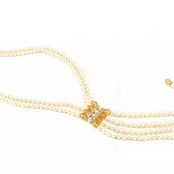 Les Trsors De Lily [F5319] - Дизайнерское колье Sissi , бежевый янтарь - 55 см - 23 см