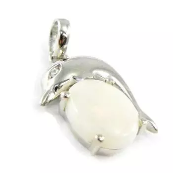 Les Trsors De Lily [F6064] - Серебряный кулон Opal Goddess Дельфин Белое серебро (родированное покрытие) - 12x13 мм