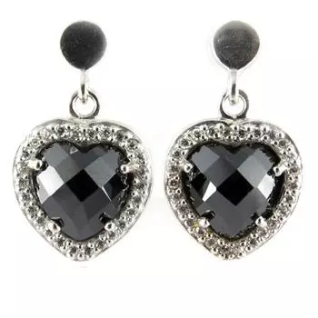 Les Trsors De Lily [F6444] - Черные серебряные серьги «Божественная любовь»