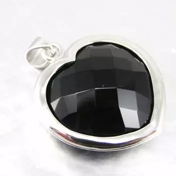 Les Trsors De Lily [F6820] - Черно-белая серебряная подвеска Heart Ruth
