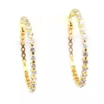 Les Trsors De Lily [F6837] - Белые позолоченные серьги-кольца «Богиня»