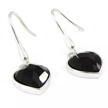 Les Trsors De Lily [F6846] — Серебряные серьги «Coeur Ruth», черные
