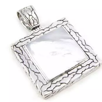 Les Trsors De Lily [F7739] - Серебряный кулон ручной работы Сапа серебряный перламутровый - 35x35 мм