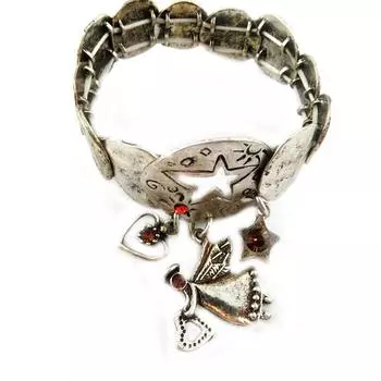 Les Trsors De Lily [F7966] - Дизайнерский браслет Cungonde оранжевый, серебристый