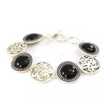 Les Trsors De Lily [F9269] - Дизайнерский браслет Cungonde из черного серебра