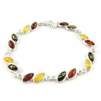 Les Trsors De Lily [F9757] - Серебряный браслет ручной работы Вдохновение Янтарь 3 тона - 5 мм