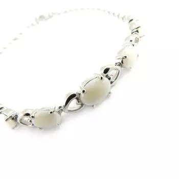 Les Trsors De Lily [G0802] - Серебряный браслет Goddess Opal Белое серебро (родированное покрытие) - 5 мм
