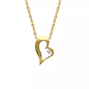 Les Trsors De Lily [G1224] - Позолоченное колье Love белое золото - 17x13 мм