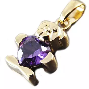 Les Trsors De Lily [G1626] — позолоченный кулон с аметистом «Teddy Love»