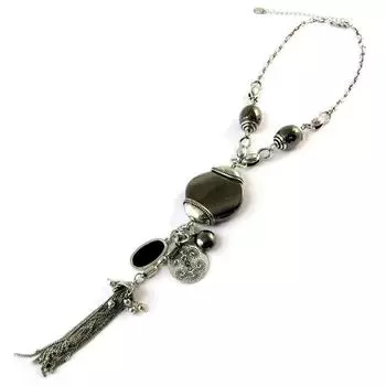 Les Trsors De Lily [G2853] - Серебристо-серое дизайнерское ожерелье «Килиманджаро»