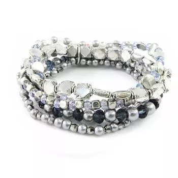 Les Trsors De Lily [G2902] - Серебристо-синий дизайнерский браслет «Килиманджаро»