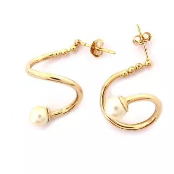 Les Trsors De Lily [G7599] - Серьги Lucille из белого золота, позолоченные