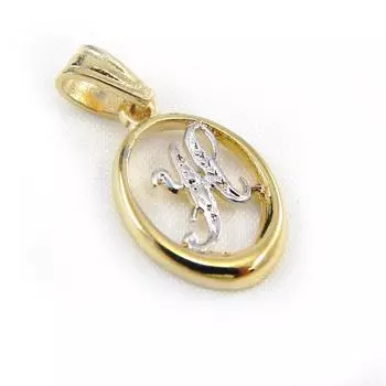 Les Trsors De Lily [G7640] - Позолоченный кулон Буква H , 2 тона