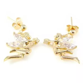 Les Trsors De Lily [G7645] - Белые позолоченные серьги «Fairy»