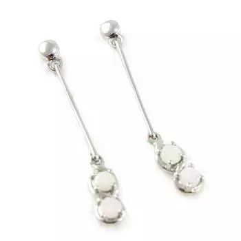 Les Trsors De Lily [G8701] - Серебряные серьги Goddess Opal Белое серебро (родированное покрытие) - 30x4 мм