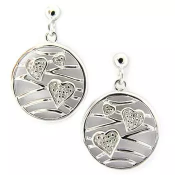 Les Trsors De Lily [G9020] - Белые серебряные серьги Love