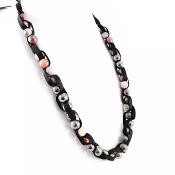 Les Trsors De Lily [H3037] - Пурпурно-розовое дизайнерское ожерелье «Килиманджаро»