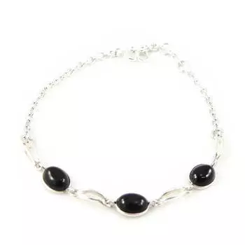Les Trsors De Lily [H3480] - Серебряный браслет Jet Black Goddess черное серебро (родированное покрытие) - 5 мм